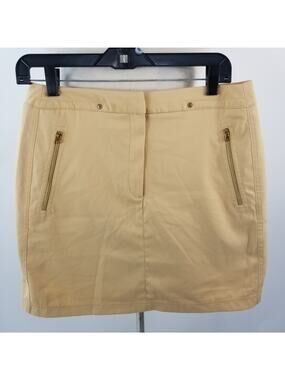 Tail Tech Tan Gold Trim Zip Pockets Activewear Shorts Skort Golf Tennis Size 6